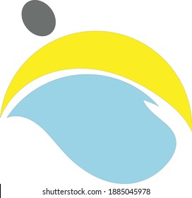 Hombre nadando flotando en el logo del agua