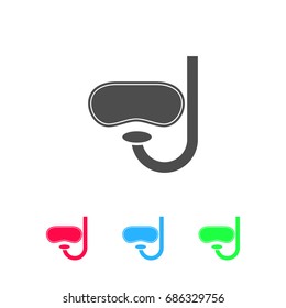 Swim mask icon flat. Color pictogram on white background. Vector illustration symbol and bonus icons