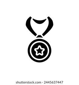 Swim Medal Filled Icon Vector Illustration