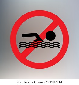 Swim. Not Allowed Sign, vector