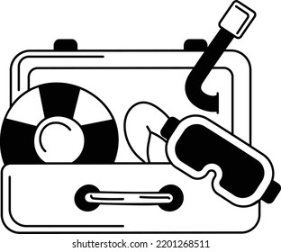 Swim on the beach Concept, Lifeguard or rescuer equipment Vector Icon Design, Travel and Tourism Symbol, Holiday and Vacation Sign, Discovery and exploration Stock illustration,