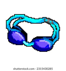 swim pool goggles game pixel art retro vector. bit swim pool goggles. old vintage illustration