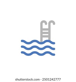 Swim Pool icon flat style