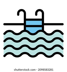 Icono de piscina. Esquema de natación fondo vectorial icono de fondo aislado