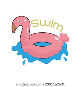 Swim Ring doodle filled outline vector icon. EPS 10 file