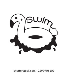 Swim Ring doodle vector outline icon. EPS 10 file