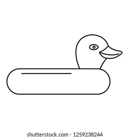 Swim ring duck icon. Outline swim ring duck vector icon for web design isolated on white background