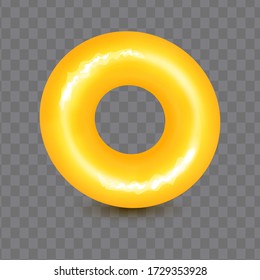 Swim ring. Inflatable rubber toy for  water and beach or trip safety.
Life saving floating lifebuoy for beach or ship, rescue belt for saving people.Vector illustration. 