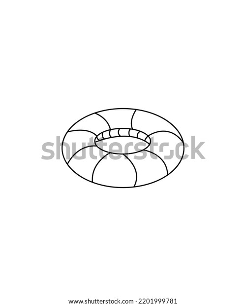 Swim Ring Line Art Shown On Stock Vector (Royalty Free) 2201999781