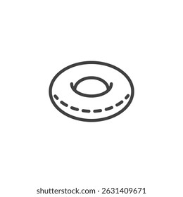 Swim Ring line icon. linear style sign for mobile concept and web design. Inflatable ring outline vector icon. Symbol, logo illustration. Vector graphics