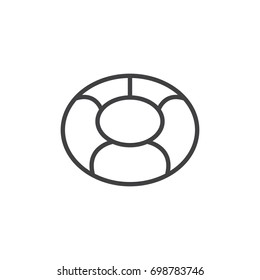 Swim ring line icon, outline vector sign, linear style pictogram isolated on white. Symbol, logo illustration. Editable stroke. Pixel perfect vector graphics