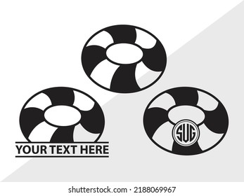Ilustración de vectores imprimibles SVG de Swim Ring Monograma
