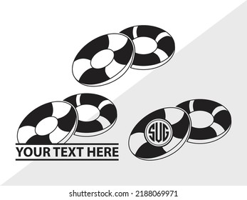 Swim Ring Monogram SVG Printable Vector Illustration