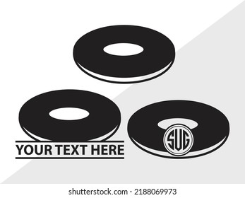 Ilustración de vectores imprimibles SVG de Swim Ring Monograma