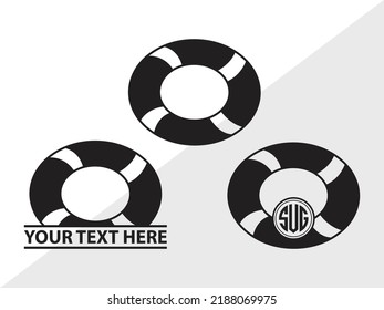 Swim Ring Monogram SVG Printable Vector Illustration