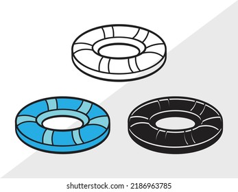 Swim Ring SVG Printable Vector Illustration