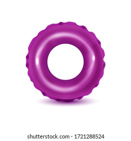 Swim rings on white background. Inflatable rubber toy for  water and beach or trip safety.
Life saving floating lifebuoy for beach or ship, rescue belt for saving people.Vector illustration.