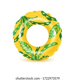 Swim rings on white background. Inflatable rubber toy for  water and beach or trip safety.
Life saving floating lifebuoy for beach or ship, rescue belt for saving people. Vector illustration. 