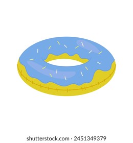 Swim rings, pool games rubber toys, colorful lifebuoys. Swimming circles, cute pool  in the shape of a doughnut