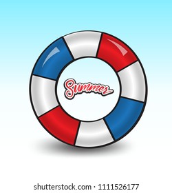 swim rings vector illustration, vacation summer template, web icon, Life Buoy