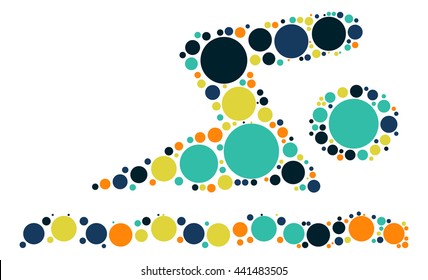 swim shape vector design by color point