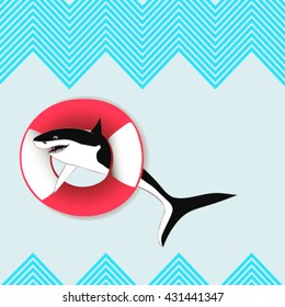 Swim shark. Seamless background, wallpaper