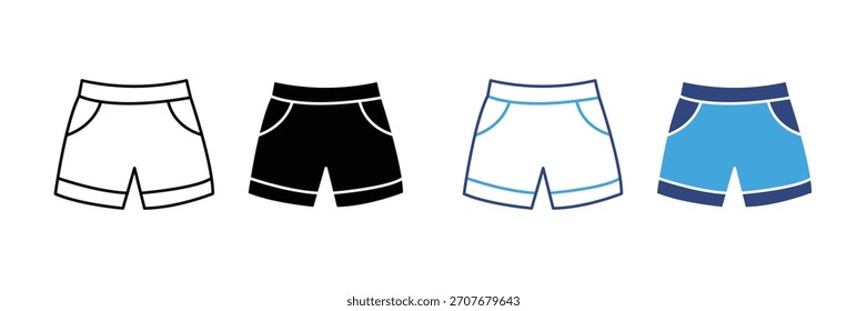 Swim short icon set. trouser icon set. ilustração vetorial
