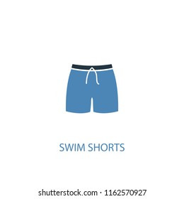 Swim Shorts concept 2 colored icon. Simple blue element illustration. Swim Shorts concept symbol design from Summer set. Can be used for web and mobile UI/UX