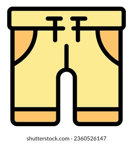 Swim shorts icon outline vector. Sport summer. Water ski color flat