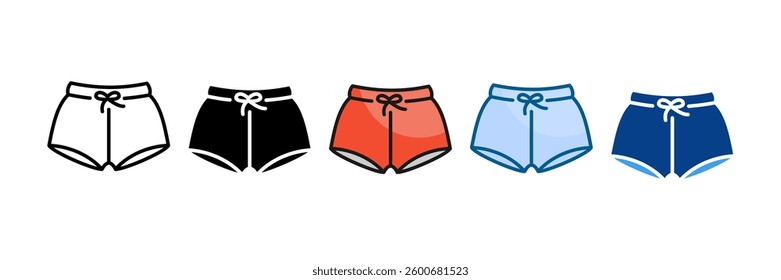 Swim Shorts Icon Set Multiple Style Collection