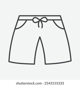 Conjunto de iconos de pantalones cortos de natación. Ilustración vectorial.