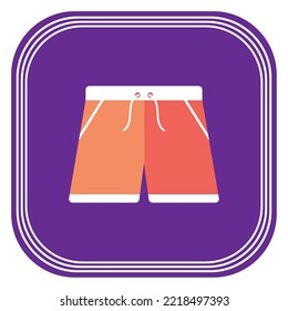swim shorts icon vector image with purple background