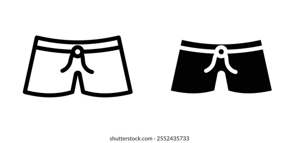 Conjunto de Vector de icono de forro de pantalones cortos de natación.