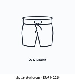 Swim Shorts outline icon. Simple linear element illustration. Isolated line Swim Shorts icon on white background. Thin stroke sign can be used for web, mobile and UI.