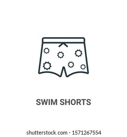 Swim Shorts Outline Vector Icon. Thin Line Black Swim Shorts Icon, Flat Vector Simple Element Illustration From Editable  Concept Isolated On White Background