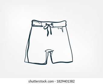 swim shorts travel vector single one line isolated design element