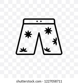 swim shorts vector linear icon isolated on transparent background, swim shorts transparency concept can be used for web and mobile