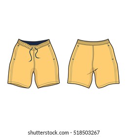 Swim Shorts Vector Template