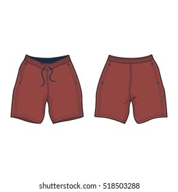 Swim Shorts Vector Template