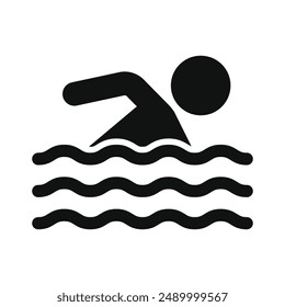 Swim sport icons collection. Simple person swimming symbol. Vector Illustration.