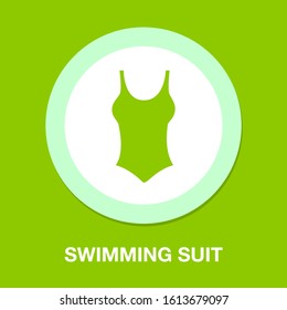 Schwimmanzug Icon - Badeanzug Symbol. Illustration der Logoelemente. Badebekleidung. Schnorchelkollektion. Badebekleidung Kann im Web und mobil verwendet werden