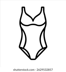 Swim suit object icon design black and white with bold outline 