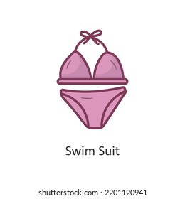 Swim Suit vector filled outline Icon Design illustration. Holiday Symbol on White background EPS 10 File