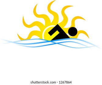 swim and sun vector