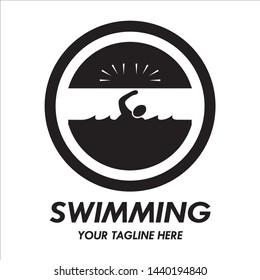 swim, swimming club, swimmer logo design template