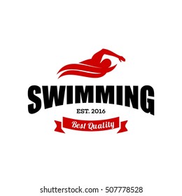 Swim, Swimming Club, Swimmer Logo Design Template