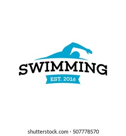 Swim, Swimming Club, Swimmer Logo Design Template