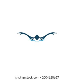 Swim. Swimming Icon  Logo Design Concept Illustration Vector