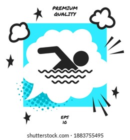 Swim symbol icon, elements for your design