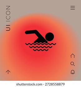 Icono de símbolo de la natación, Elementos para su diseño